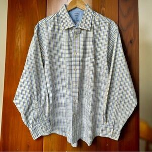 Chaps Blue & Yellow Plaid Check Shirt Size XL